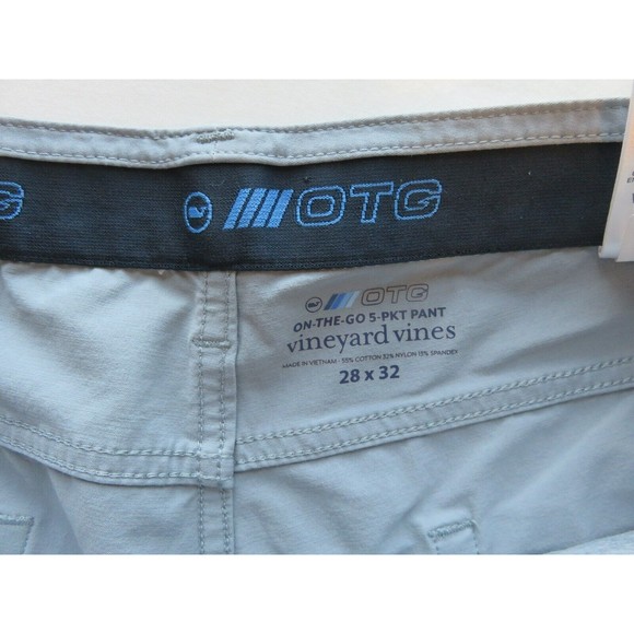 Vineyard Vines Mens 28x32 OTG On the Go Grey Pants Performance Stretch Chino EUC - Picture 6 of 9